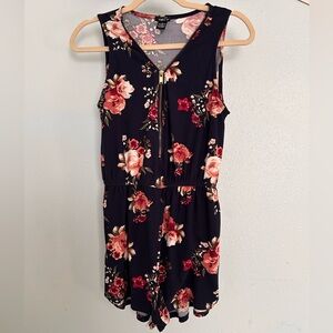 Charlotte Russe Navy Floral Romper